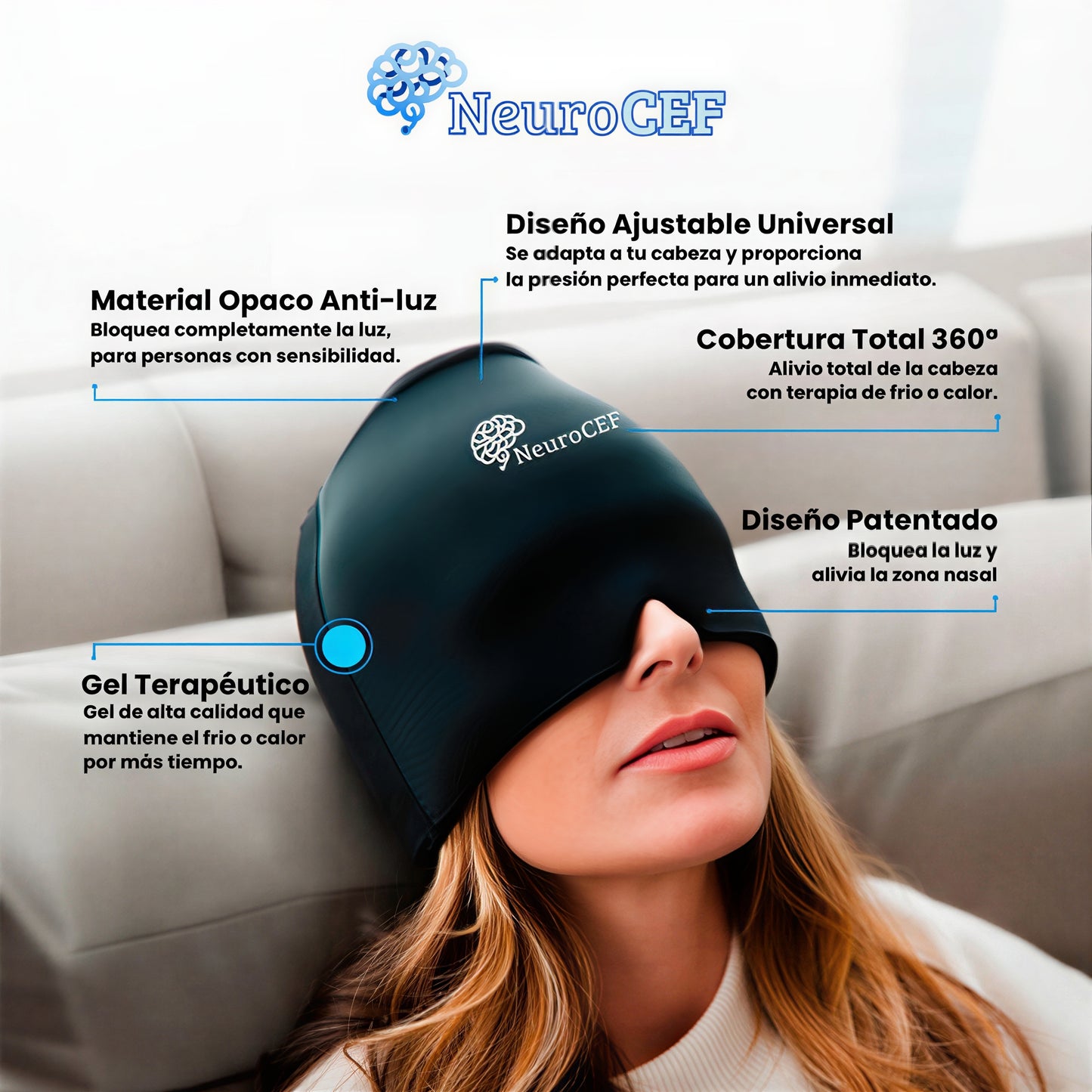 Gorro Terapéutico para Migrañas NeuroCef